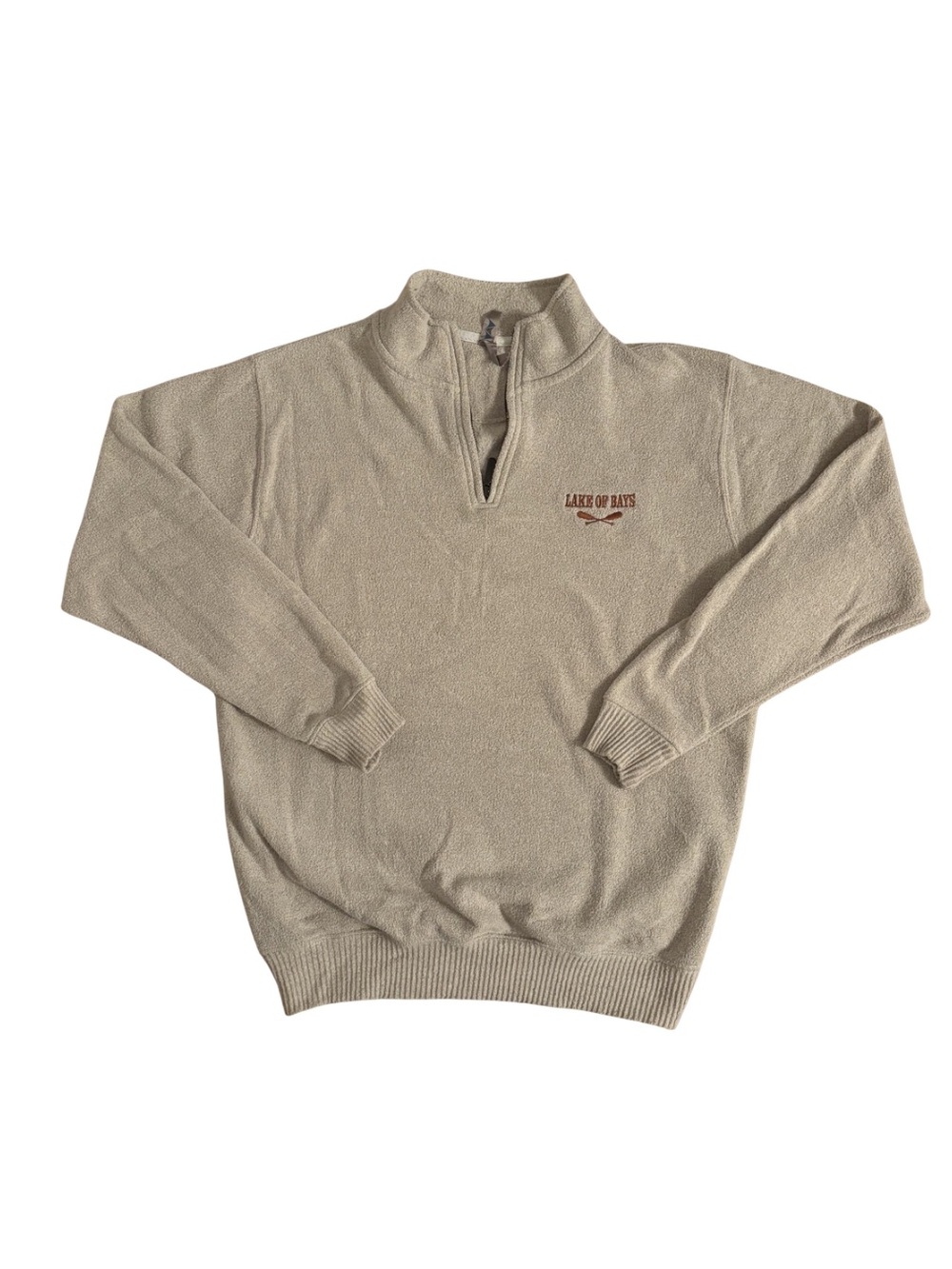 Lake of Bays Beige Quarter-Zip Sweater